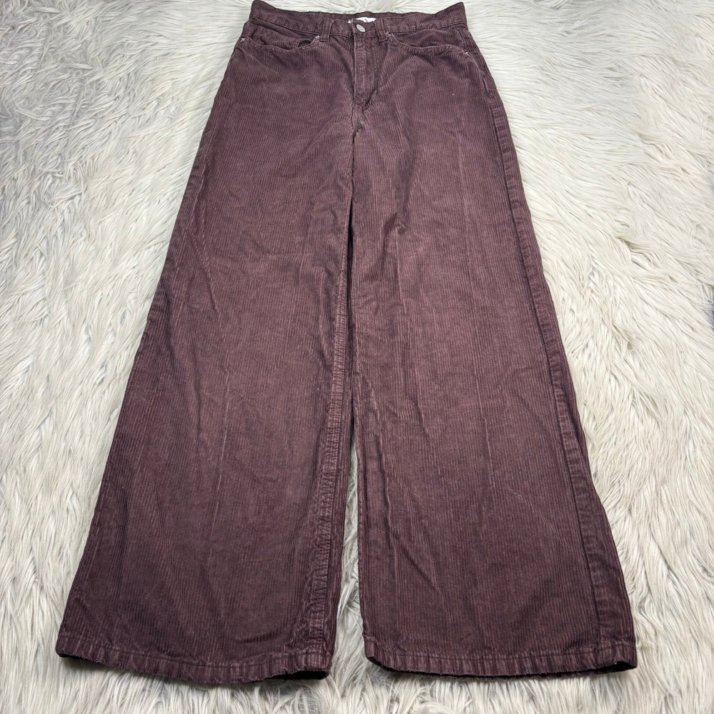 BDG Women's 27 Brown High & Wide Corduroy Pants Urban Baggy Retro Cool Girl